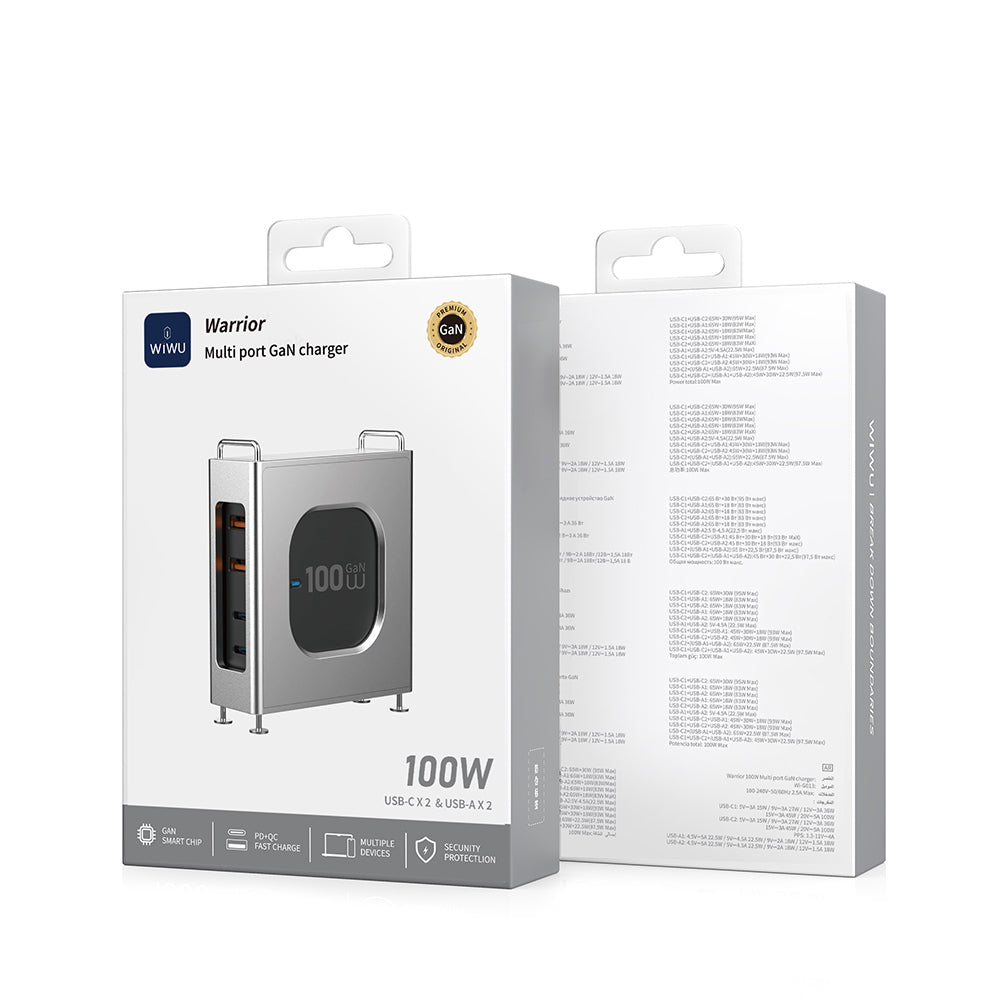 Wiwu Wi-G013 Warrior Serisi GaN Tech Hızlı Şarj Özellikli 100W Şarj Başlığı Wiwu Wi-G013 Warrior Serisi GaN Tech Hızlı Şarj Özellikli 100W Şarj Başlığı